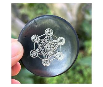 Disc din Shungit Metatron Silver