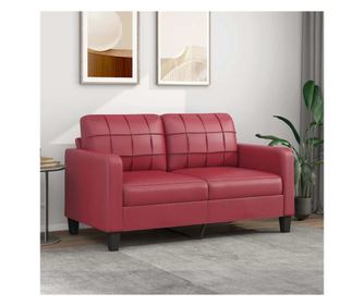 Pohovka pro 2 osoby, vínová, 140 cm, ekologická kůže