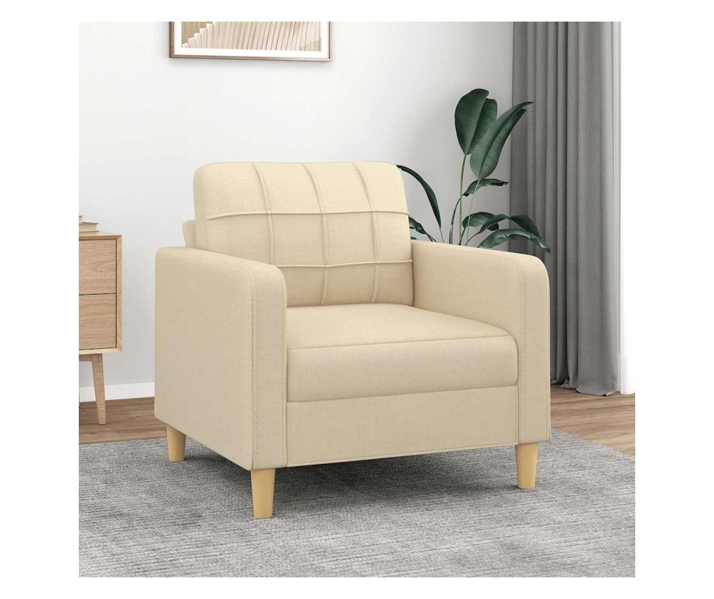 Fotoliu canapea, crem, 60 cm, material textil