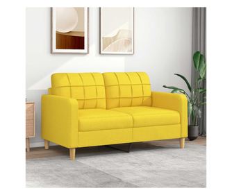 2-местен диван, светложълт, 140 см, плат