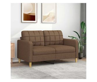 Διθέσιος καναπές, καφέ, 140 εκ., ύφασμα