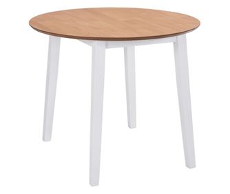 Επεκτεινόμενο Στρογγυλό Τραπέζι Κουζίνας, MDF, Λευκό