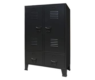 Ντουλάπι Βιομηχανικού Στυλ 67x35x107 εκ. Μαύρο Μέταλλο