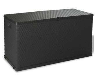 Antracit szn, 120x56x63 cm-es, PP rattan kerti troldoboz