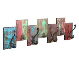 Vješalica sa 7 kuka, reciklirano masivno drvo