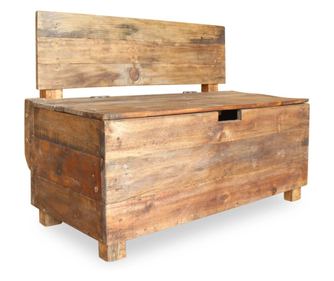 Banka iz recikliranega trdega lesa, 86 x 40 x 60 cm