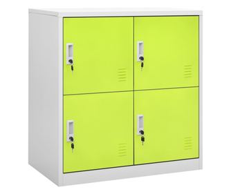 Ντουλάπια Γραφείου 2 τεμ. Ανοιχτό Γκρι και Πράσινο 90x45x92,5 εκ. Ατσάλι