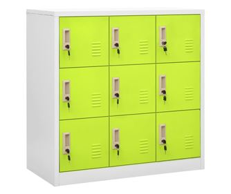 Ντουλάπια Γραφείου 5 τεμ. Ανοιχτό Γκρι και Πράσινο 90x45x92,5 εκ. Ατσάλι