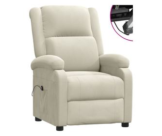 Električna naslonjača, krem, baršun