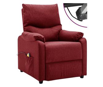 Fotelj za masažu električni, vino crveni, tekstil