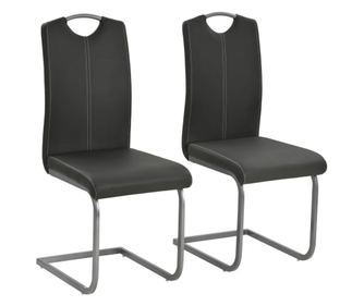 Kuhinjski konzolni stoli, 2 kosa, sivi, ekološka usnja