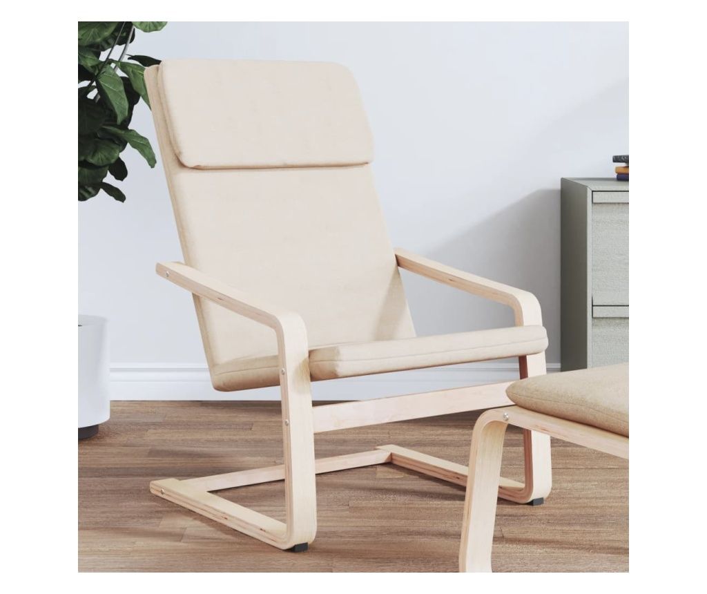 Stolica za opuštanje, krem, tekstilni materijal