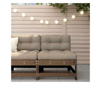 Среден диван с възглавници, меден кестен, масивна борова дървесина