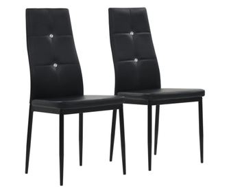 Kuhinjske stolice, 2 kom., crna, umjetna koža