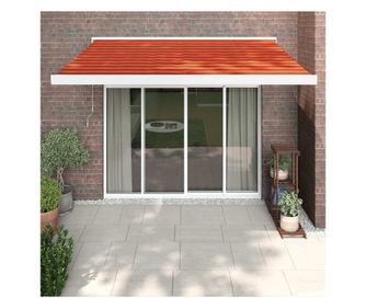 Αναδιπλούμενη τέντα πορτοκαλί/καφέ 3x2.5 μ, ύφασμα/αλουμίνιο