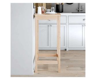 Bar miza, 50x50x110 cm, masivno borovo leso