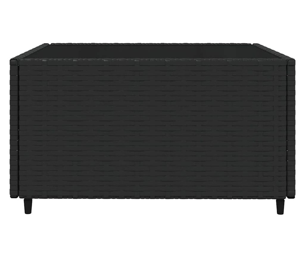 Vrtna garnitura s jastucima, 3 komada, crna, poli ratan - 7