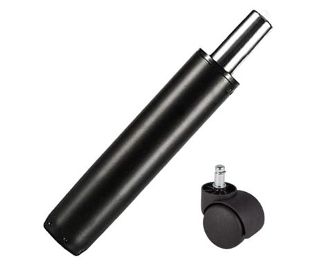 Set univerzalnog kotača Ø11 mm, PVC i klipni cilindar, plin, za uredske stolice, crna boja, 35 cm