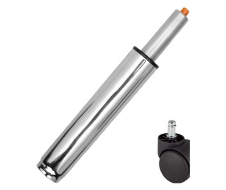 Set univerzalnog kotača Ø11 mm, PVC i cilindar klipa, plin, za uredske stolice, srebrna boja, 35 cm
