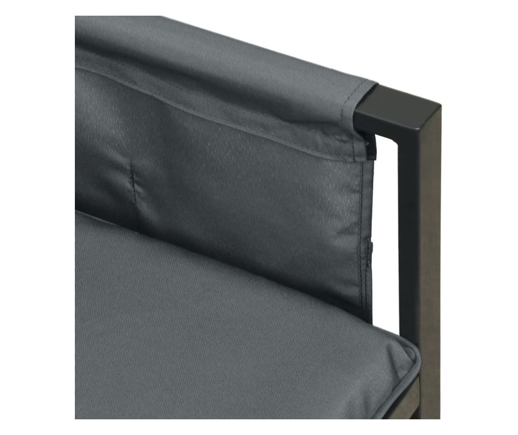 Комплект градински мебели, 2 части, антрацит, стомана - 7