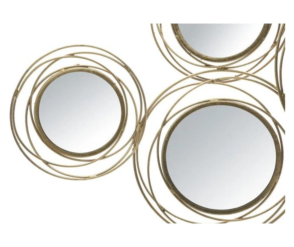 Decoratiune de perete cu oglinzi aurii rotunde cm 124,5x4x53,5 - 2