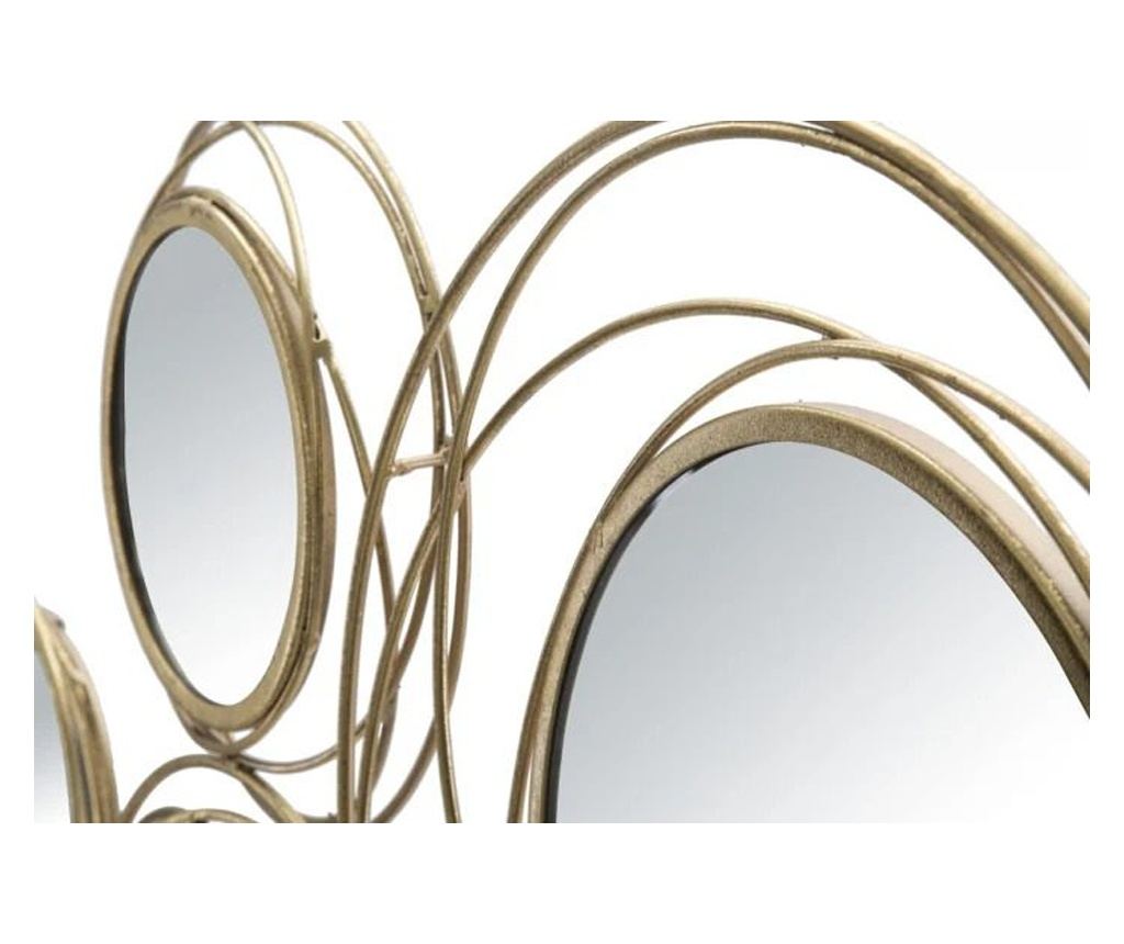Decoratiune de perete cu oglinzi aurii rotunde cm 124,5x4x53,5 - 4
