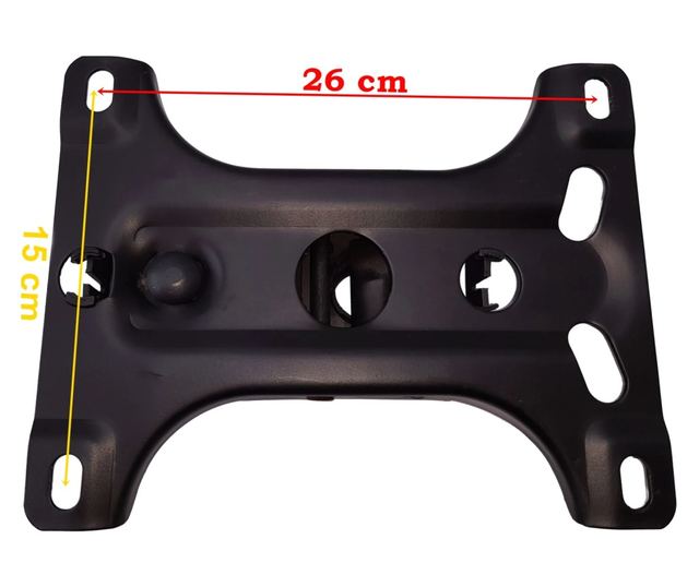 Σετ μεταλλικής πλάκας ζυγοστάθμισης 26 x 15 cm, βάση 64 cm και κύλινδρος εμβόλου, αερίου, για καρέκλες γραφείου, μαύρο, 35 cm