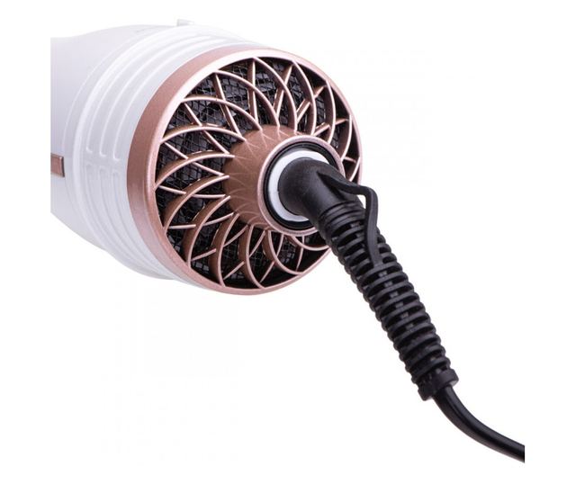 Четка за сушене и стилизиране 5в1 Adler AD 2027, 1200 W, 2 температури, Керамично покритие, Аксесоари, Бял/розов