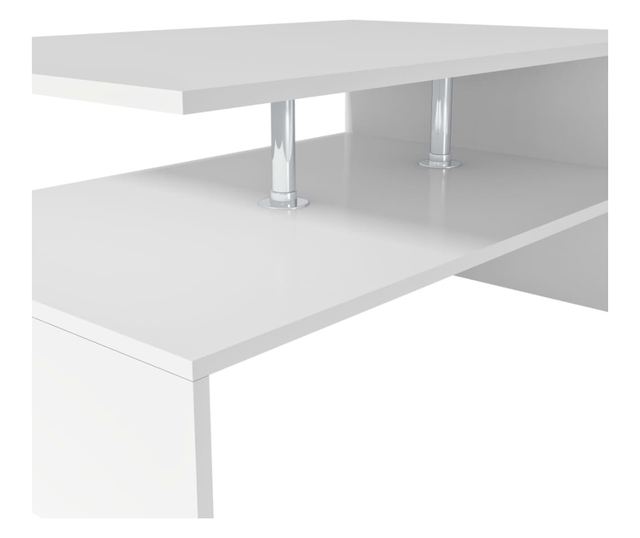 Stolić za kavu, iverica, 90 x 59 x 42 cm, bijela