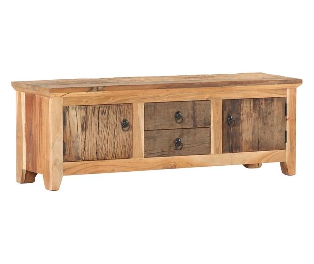 TV komoda, 120 x 30 x 40 cm, masivno drvo akacije/reciklirano drvo
