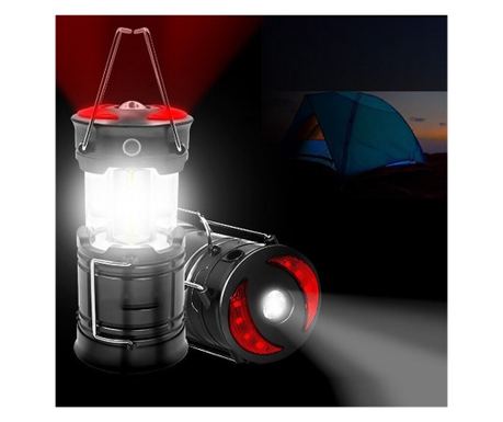 Lampa Turistica LED, 3in1, extensibila, 4 moduri de lucru (cort, tabara, camping, rulota, calatorii, expeditii)