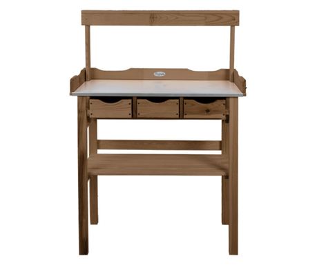 Esschert Design Τραπέζι Φύτευσης Σποροφύτων με Συρτάρια και Ράφι, Καφέ