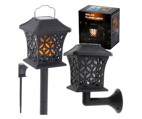 Kültéri "COMBO" napenergia lámpa 12 LED-del, talajra vagy falra szerelhető.