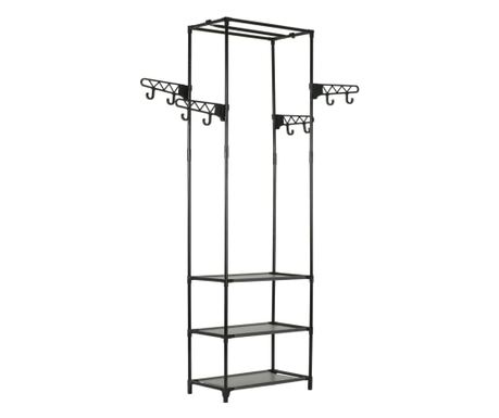 Vješalica za odjeću, čelik i netkani tekstil, 55x28,5x175 cm Crna