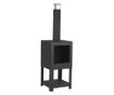 Zunanja peč Esschert Design s prostorom za shranjevanje drv, črna