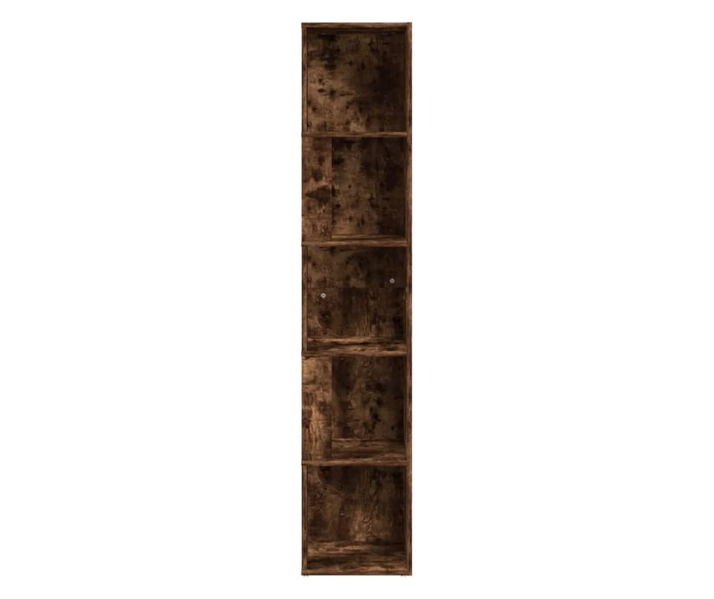 Γωνιακό Ντουλάπι, Καπνιστός Δρυς, 33x33x164.5 εκ., Επεξεργασμένη Ξυλεία - 3