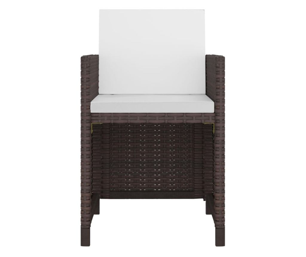 13-частичен комплект градински мебели с възглавници, кафяв, полиратан - 4