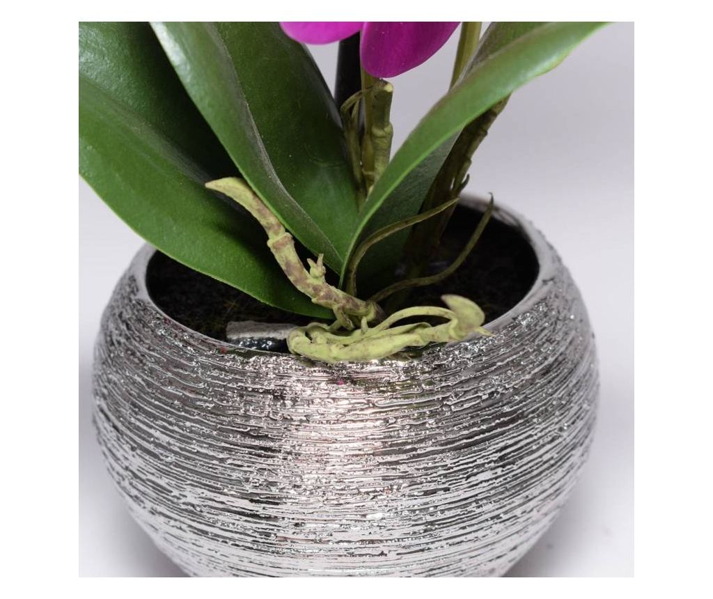 Orhidee artificiala Phalaenopsis mov cu aspect 100% natural in vas ceramic, 30 cm  30 cm - 3