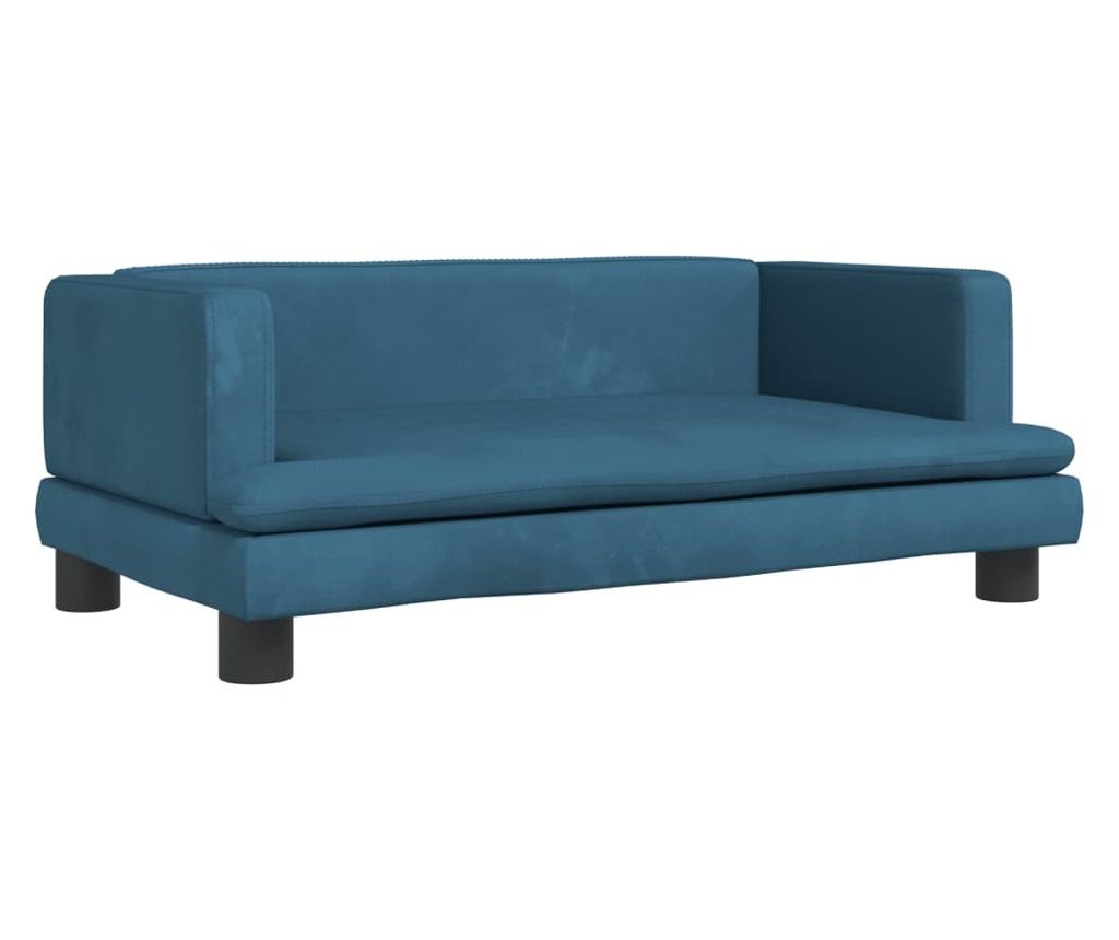 Dječja sofa, plava, 80x45x30 cm, baršun - 2