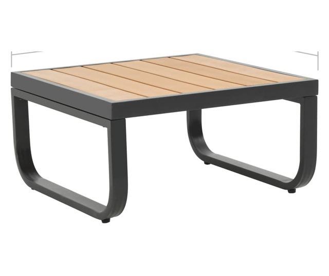 Set vrtne kutne garniture s jastucima, 2 dijela, aluminij, WPC