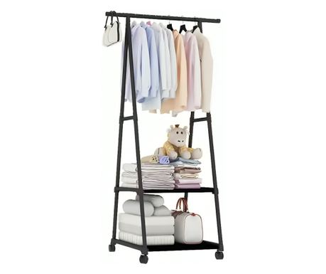 Organizator haine Livit Modernity, metal, negru, 160x85x42.5 cm