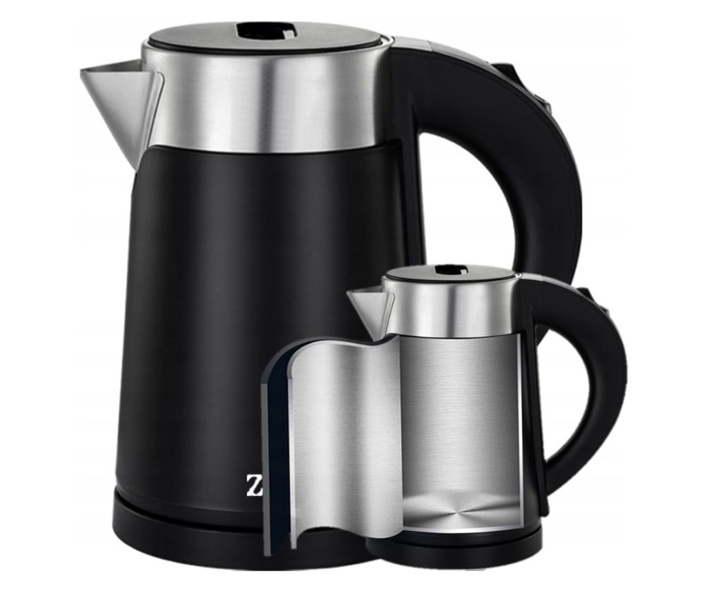 Fierbator electric Zilan ZLN3387 Negru cu pereti dublii, putere 800W, capacitate 0.8L, inox - 3