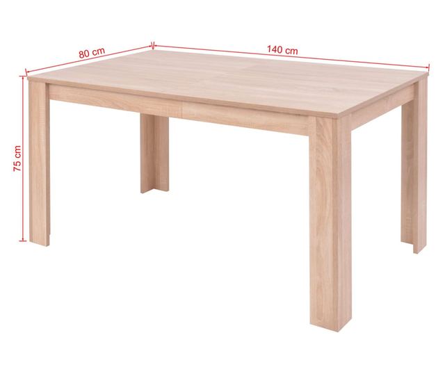 Σετ Τραπεζαρίας 7 Τεμαχίων, Απομίμηση Δέρματος, Δρυς, Κρεμ