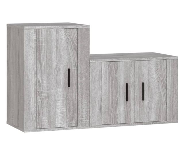 Set dulapuri TV, 2 piese, gri sonoma, lemn prelucrat