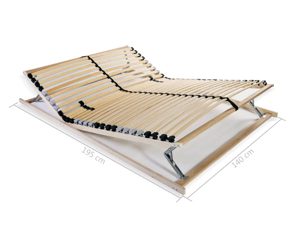 Krevetna baza s letvicama, 28 letvica, 7 zona, 140 x 200 cm - 9