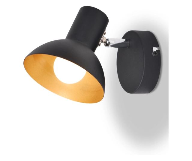 Zidne svjetiljke 2 kom. Žarulje E27, crna i zlatna