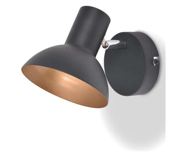 Zidne svjetiljke 2 kom. Žarulje E27, crna i zlatna