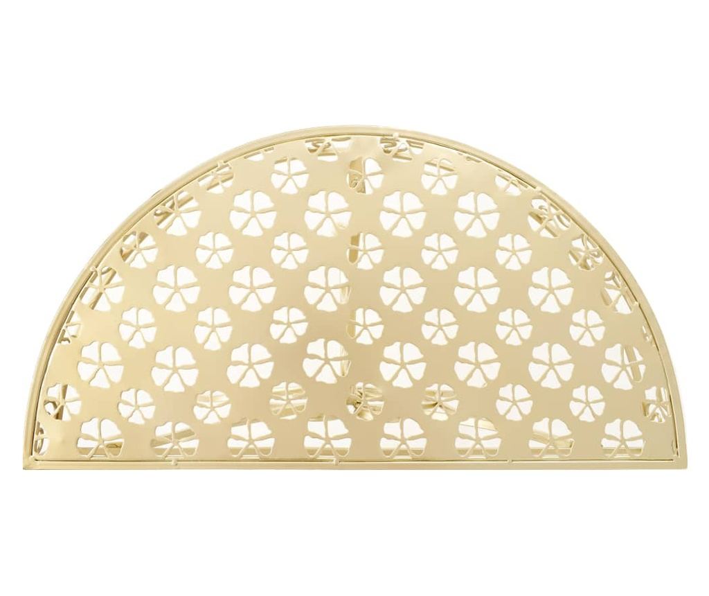 Masă laterală stil vintage semirotundă metal 72x36x74 cm auriu - 3