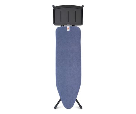 Masă de călcat Brabantia B 1003352, 124x38 cm, 7 poziții de reglare, Suport generator de abur, Albastru