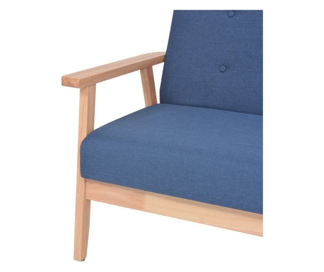 Комплект канапе, 2 части, плат, синьо